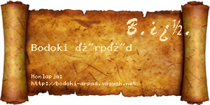 Bodoki Árpád névjegykártya
